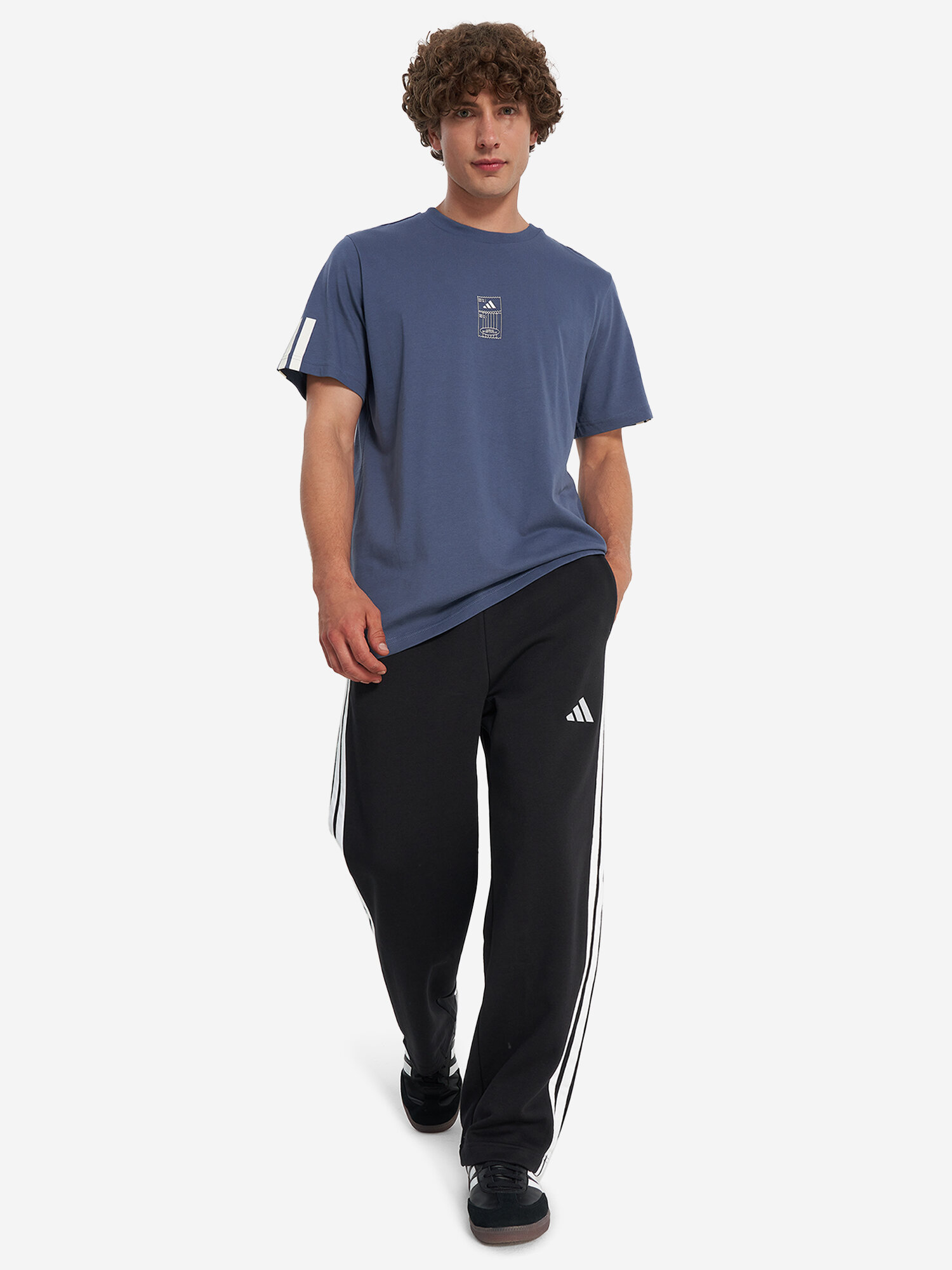 Футболка спортивная adidas, размер M, синий — фото 1