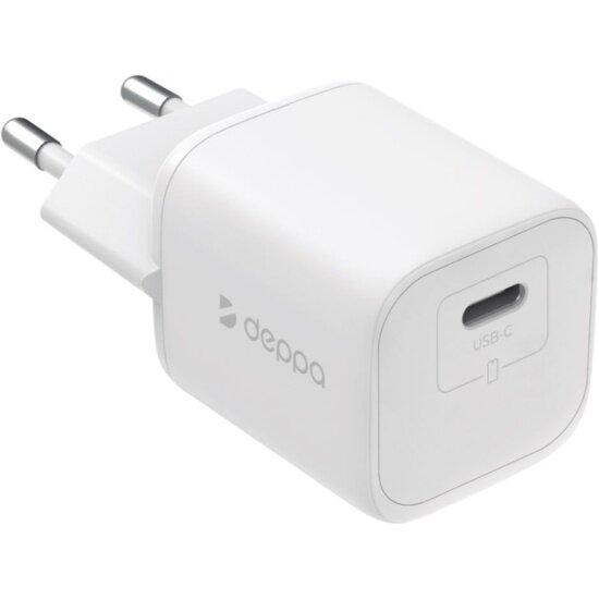 Сетевое зарядное устройство Deppa 20Вт USB-C PD 3.0 QC 4.0+ GaN белый (11489)