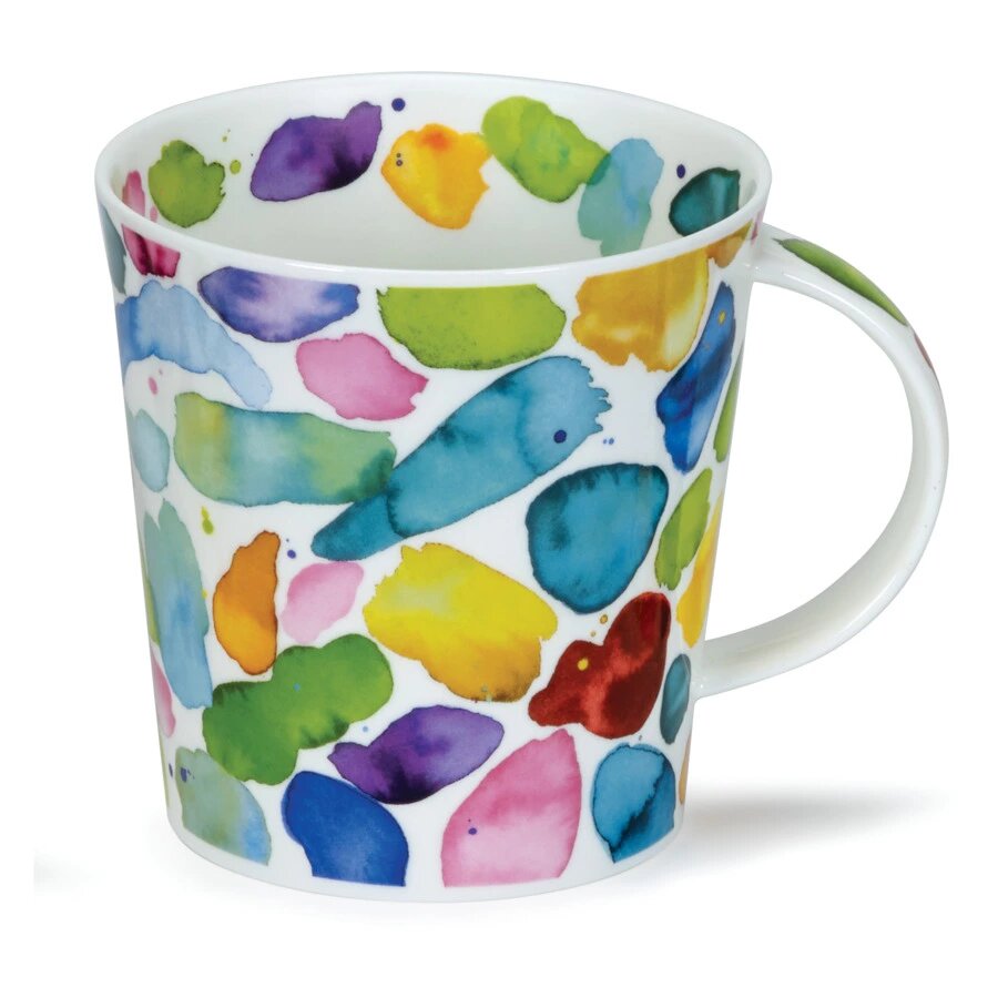 Кружка Dunoon Цветные капли в зеленом Кернгорм 480 мл, фарфор костяной