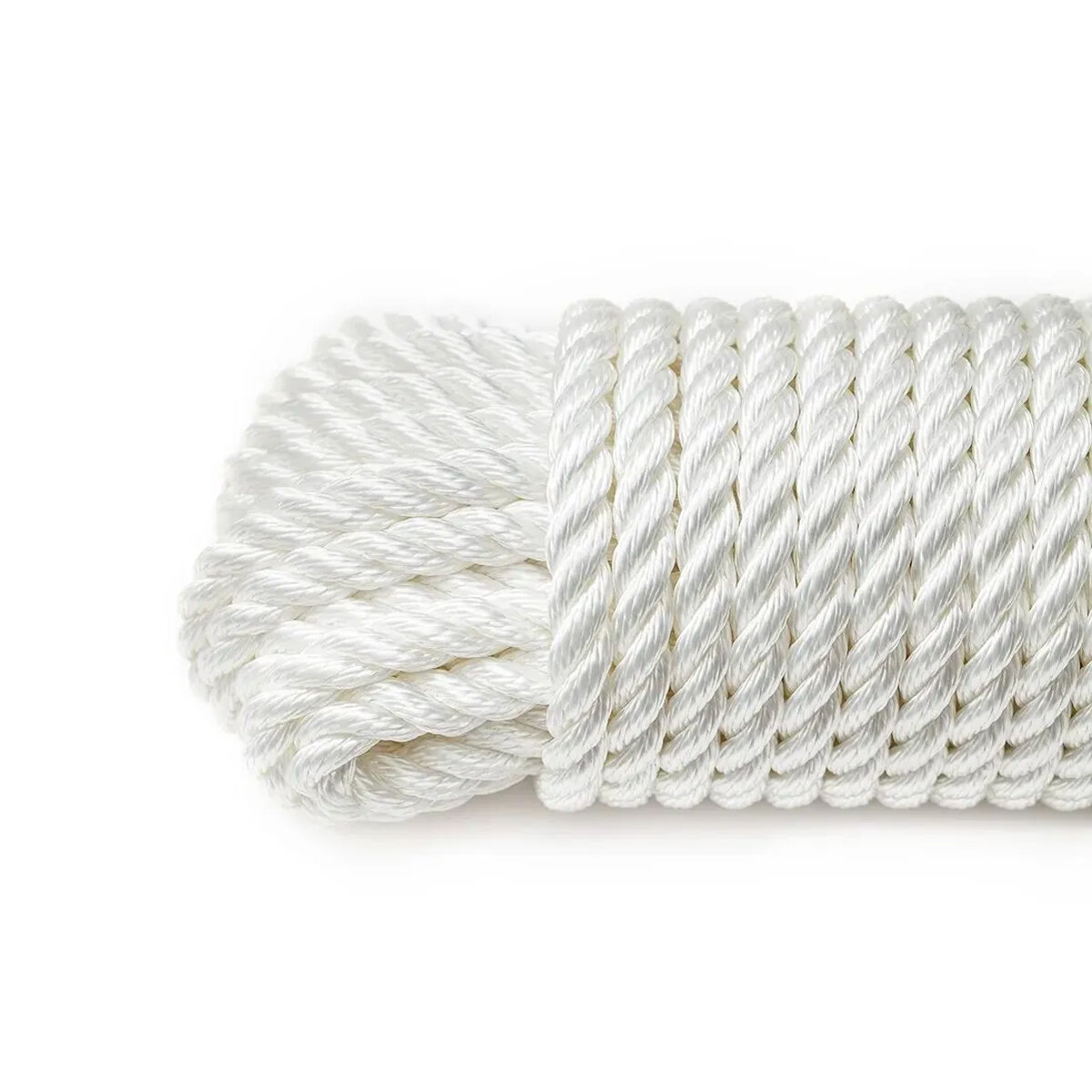 Канат крученый якорный 10 мм, длина 45 м, тест 1900 кг, цвет белый