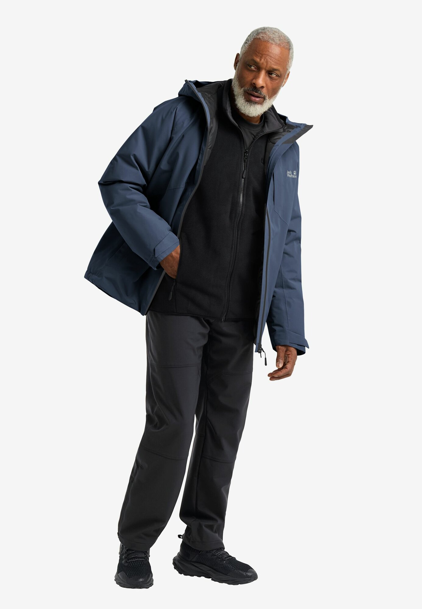 Пуховик Jack Wolfskin ICECAPE 2L DOWN INS JKT, размер 2XL, темно-синий — фото 1