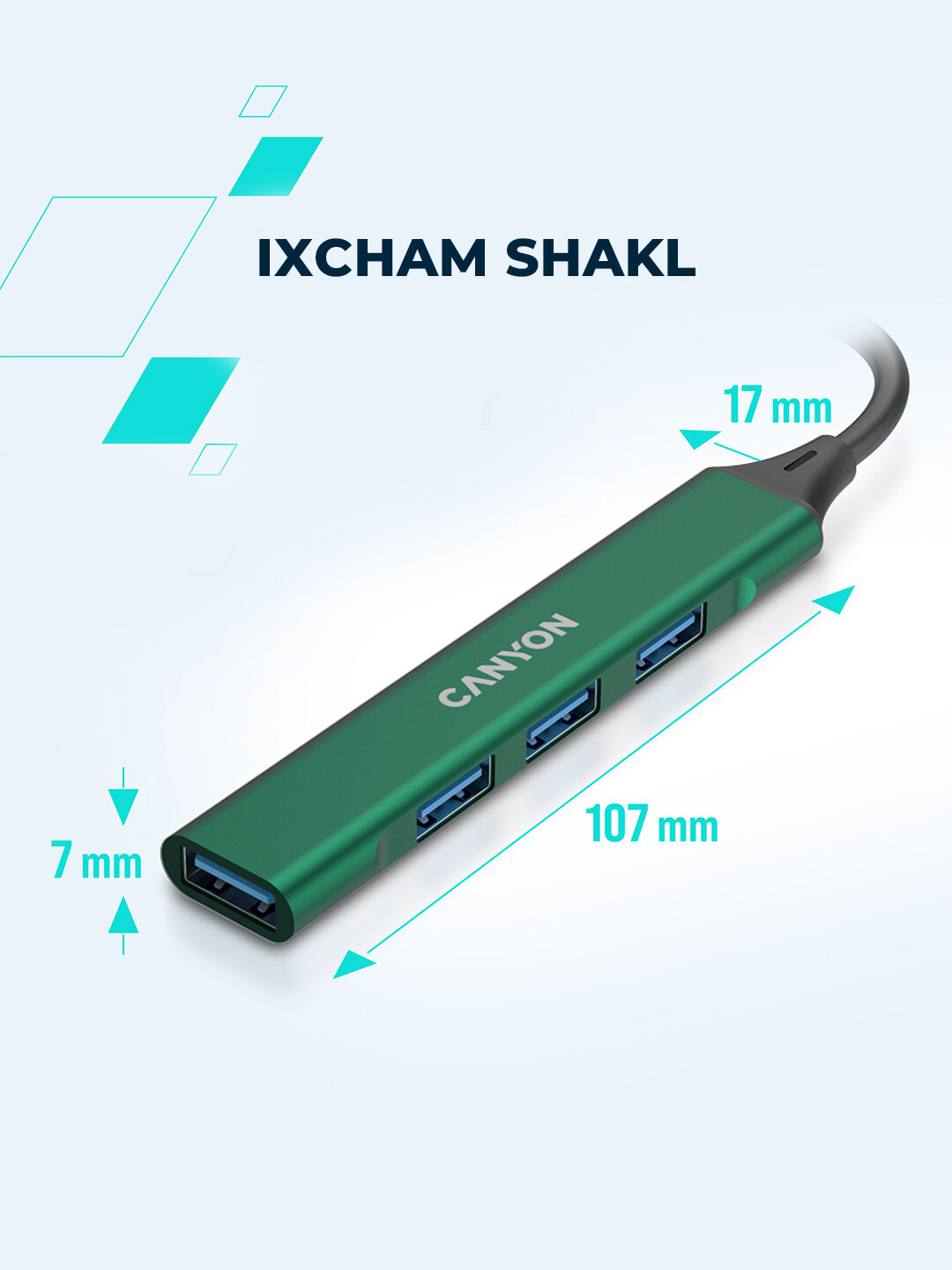 Переходник USB hub CANYON DS-02, 4 порта USB-Type C, USB-концентратор — фото 1