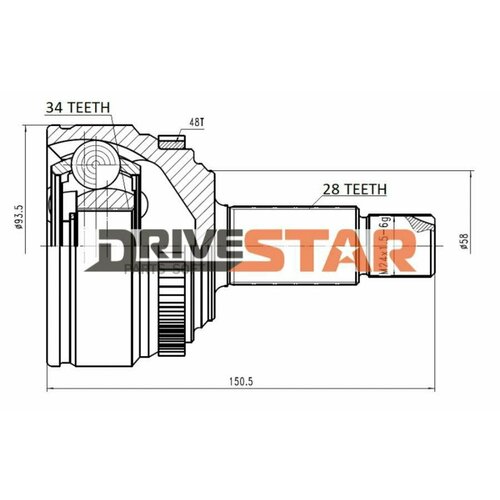 DRIVESTAR OCKS0002F ШРУС наруж. SSANG YONG NEW ACTYON KORAND