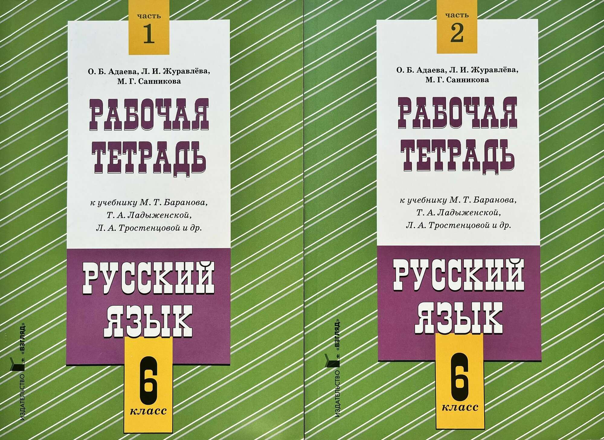 Русский язык 6 класс. Рабочая тетрадь. в двух. частях (комплект) О. Б. Адаева, Л. И. Журавлева, М. Г. Санникова