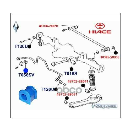 Втулка Стабилизатора Фортуна T056sv Фортуна арт T056SV 1730₽