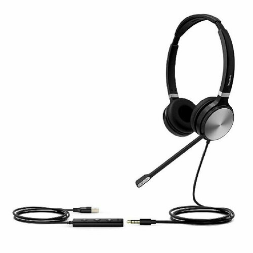 Гарнитура проводная Yealink UH36 Dual-UC Дуо HD звук USB 35mm jack 1371786 1130600₽