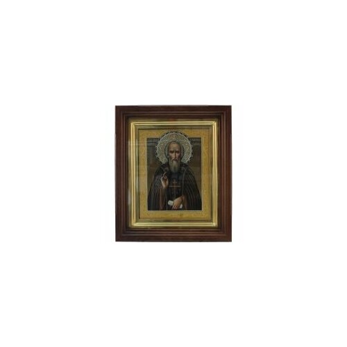 Икона живописная Прп. Сергий Радонежский 17х21 в киоте #162264 преподобный сергий радонежский икона в деревянном киоте 21 5 25 см
