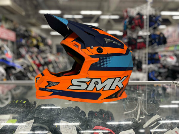 Мотошлем (кроссовый) SMK ALLTERRA X-THROTTLE оранжевый/синий (Размер: L)