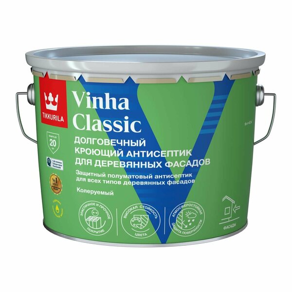 Кроющий антисептик для деревянных фасадов Tikkurila Vinha Classic (9л) 2665 Sampo