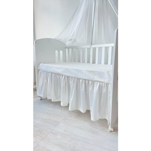 Подзор юбочка с кружевом на кроватку 12060 или 12565 см 1702₽