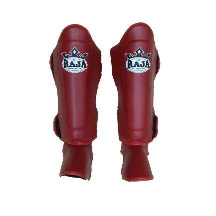 Защита голени Raja Boxing Extra Protector Leather, р-р L, красный