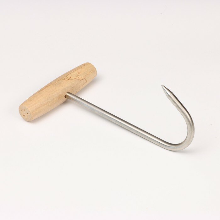 Обвалочный крюк для мяса, 18см, с деревянной ручкой 10103072 - фотография № 1