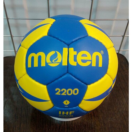 Мяч Гандбольный детский размер 1 MOLTEN для гандбола сине-желтый