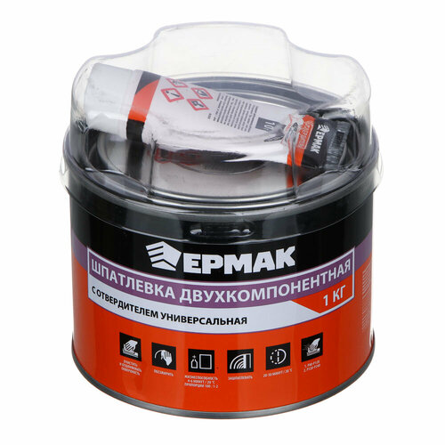 Ермак Шпатлевка двухкомпонентная с отвердителем универсальная 1 кг 468₽