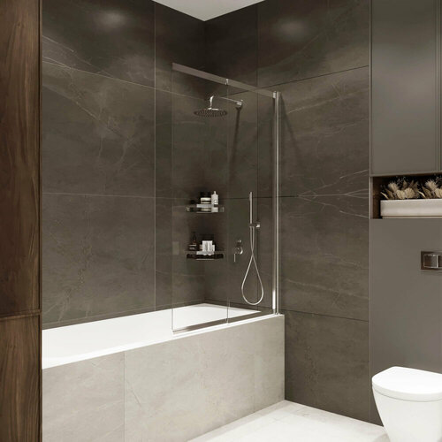 Terminus Шторка на ванну Terminus Ното 1CS150х90C 150х90 прозрачное стекло/хром