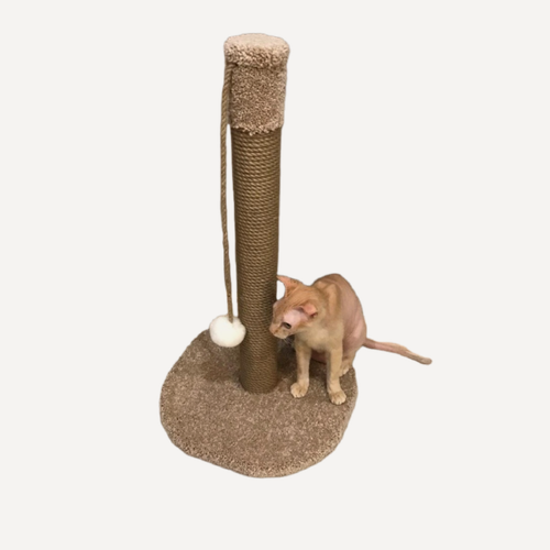 Изображение товара Когтеточка-столбик Моя Котя, цвет бежевый, дерево и джут, 65 см