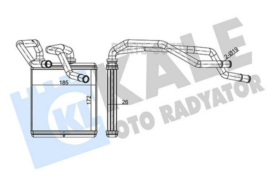KALE 346650 Радиатор отопителя для а/м Nissan Qashqai (06-) X-Trail T31 (07-) паяный