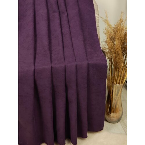 Ткань для пошива штор Канвас премиум на отрез от 1 м, цвет фиолетовый, производитель Турция