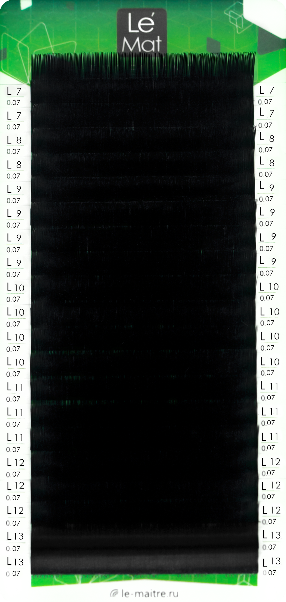 Ресницы черные Le Mat 'Excellent' mix L 0.07 6-13 mm (20 линий)