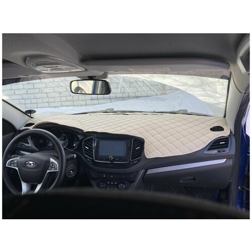 Накидка на панель LADA Vesta (2015-2021) декоративный бежевый ромб