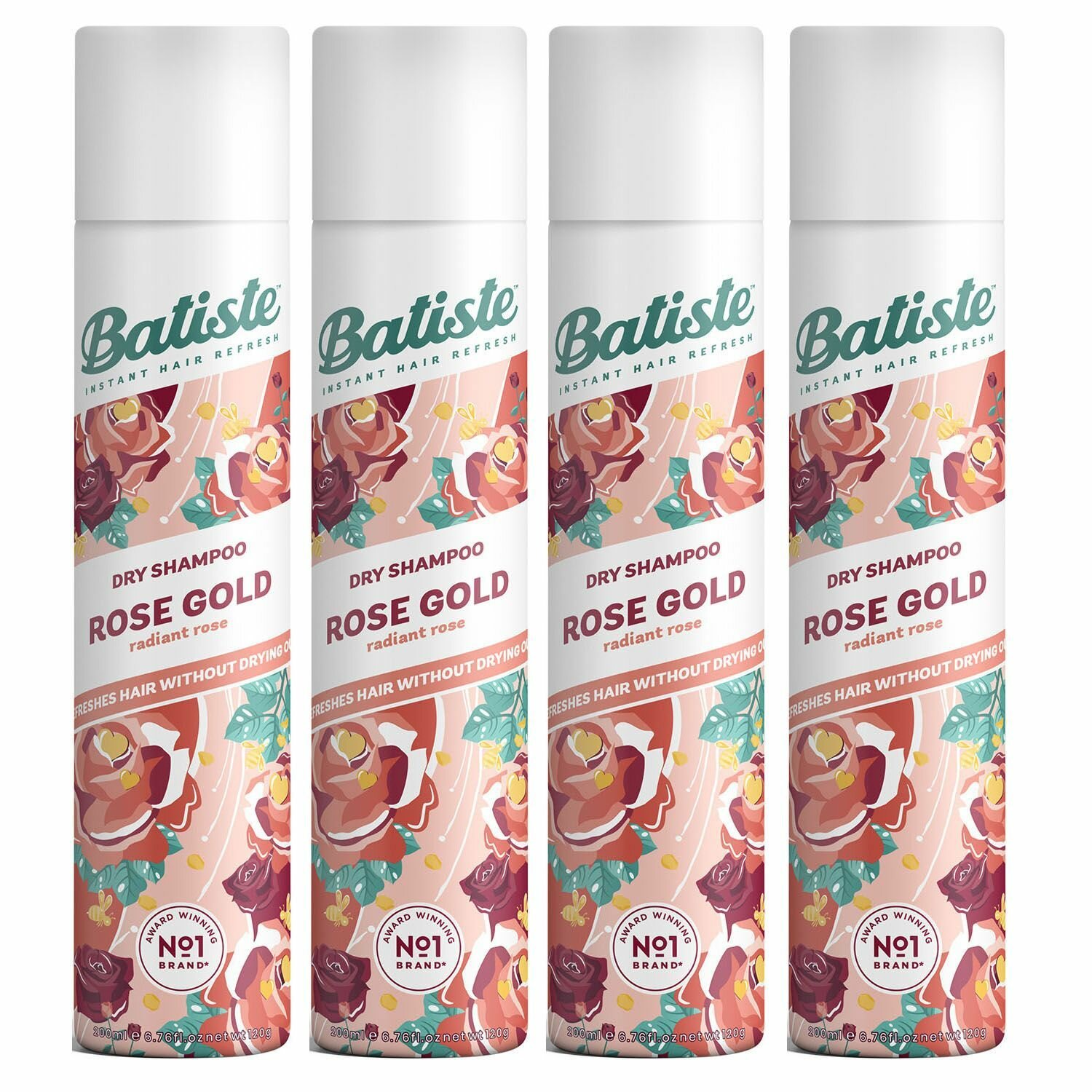 Batiste Сухой шампунь Rose Gold, 4 х 200мл