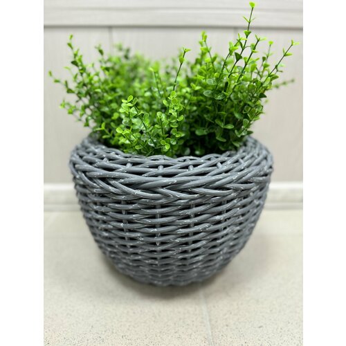 Кашпо из полиротанга круглое 6 л выс- 20 см 2070₽