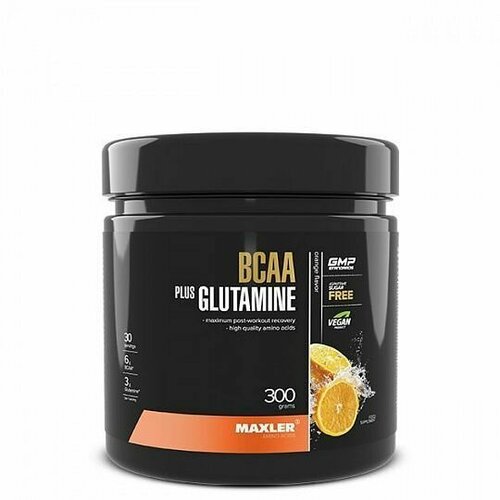 Аминокислоты BCAA + Glutamine БЦАА Глютамин порошок глютамин maxler 100% pure glutamine 300 г