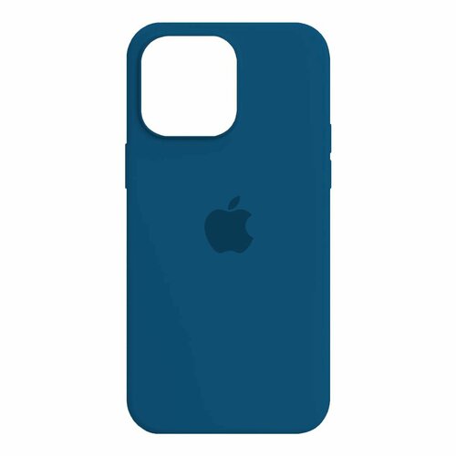 Силиконовый чехол на Айфон 15 с логотипом / Silicone Case iPhone 15 синий