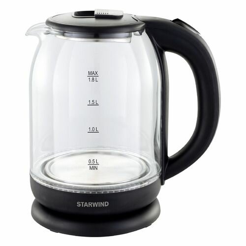 Чайник электрический StarWind SKG1779 1700Вт прозрачный и черный