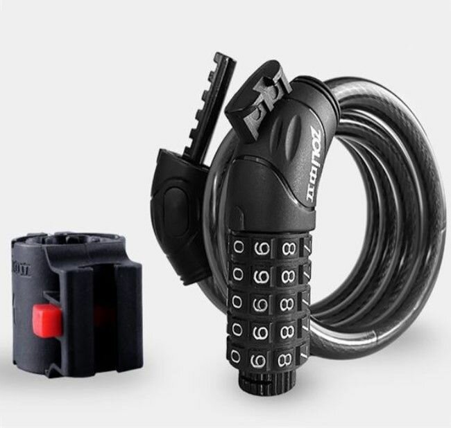 фото Замок для велосипеда кодовый навесной трос 12 х 1200 мм