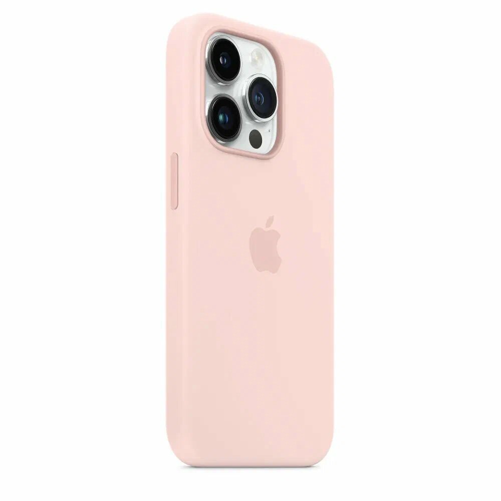 Чехол-накладка для iPhone 14 Pro Silicone Case MagSafe, цветная анимация, Chalk Pink