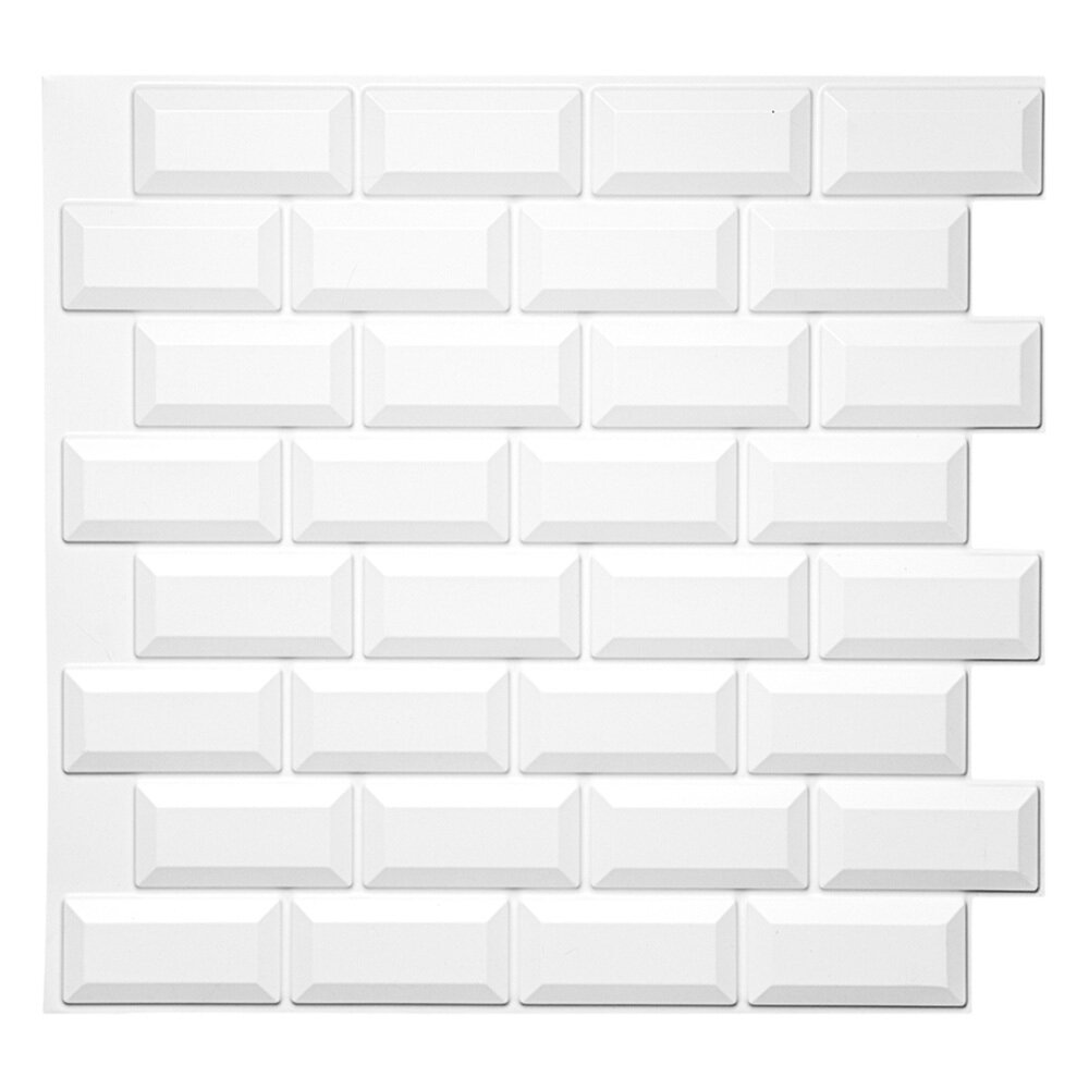 Панель ПВХ 595х560х8 мм eclectica офсет Grace белый кирпич 033 кв. м