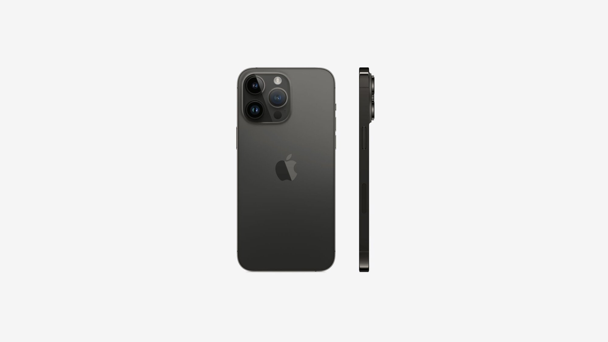 Муляж iPhone 14 Pro Max Space Black / макет телефона айфон 14 про макс черный / С лого яблоко / Черный