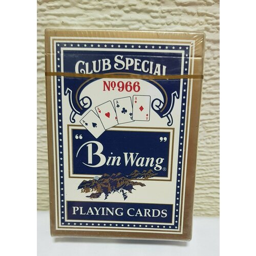 Карты игральные Bin Wang 966 с пластиковым покрытием, 54шт синие