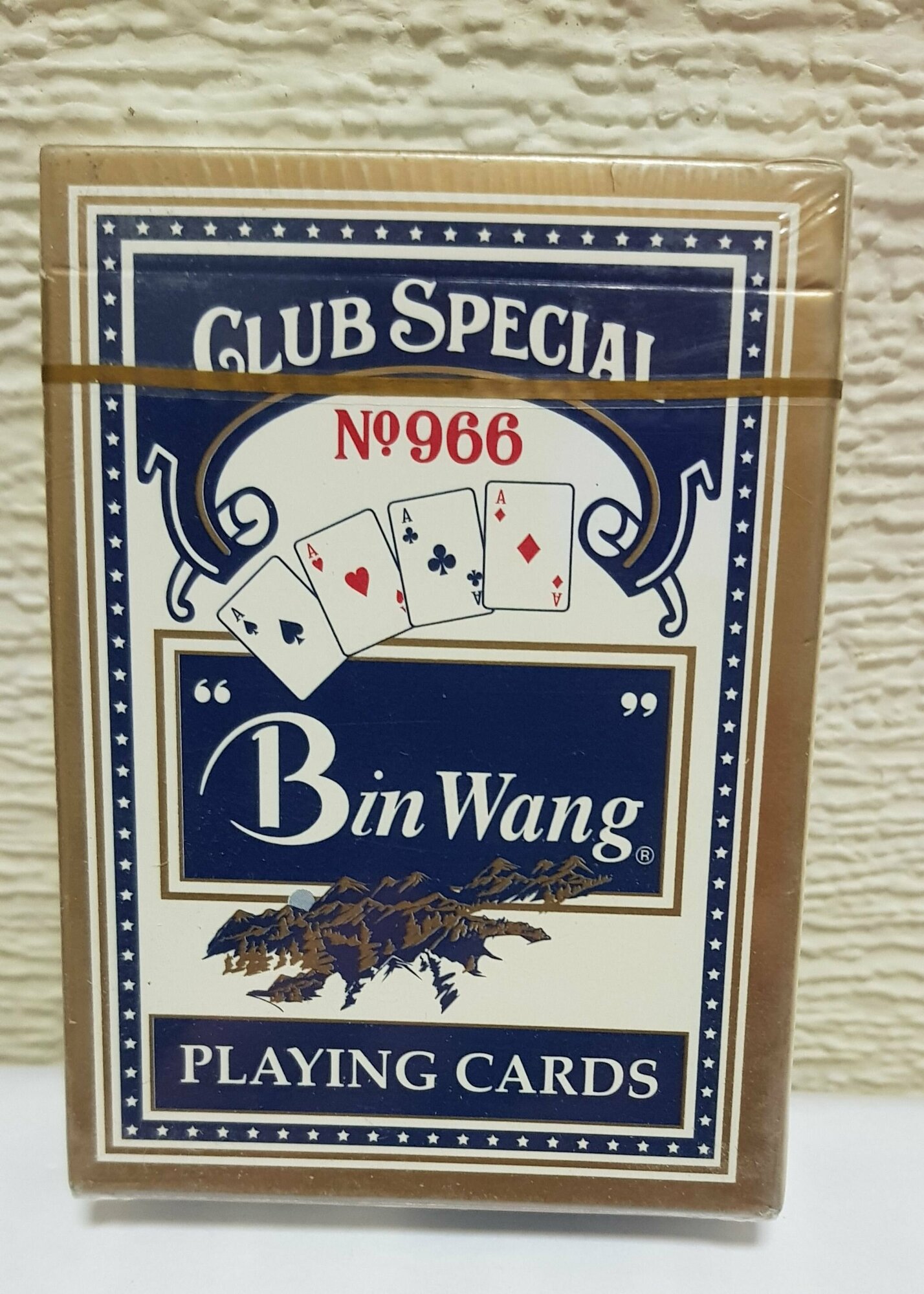 Карты игральные "Bin Wang 966" с пластиковым покрытием, 54шт синие