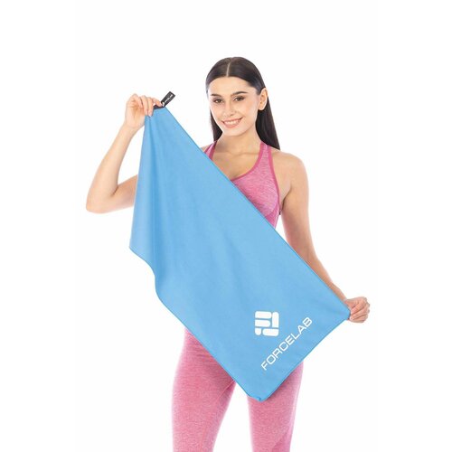 Полотенце FORCELAB маленькое спортивное быстросохнущее мягкое из микрофибры для бассейна тренировок фитнеса спорта для рук размер 40х80 голубое 580₽