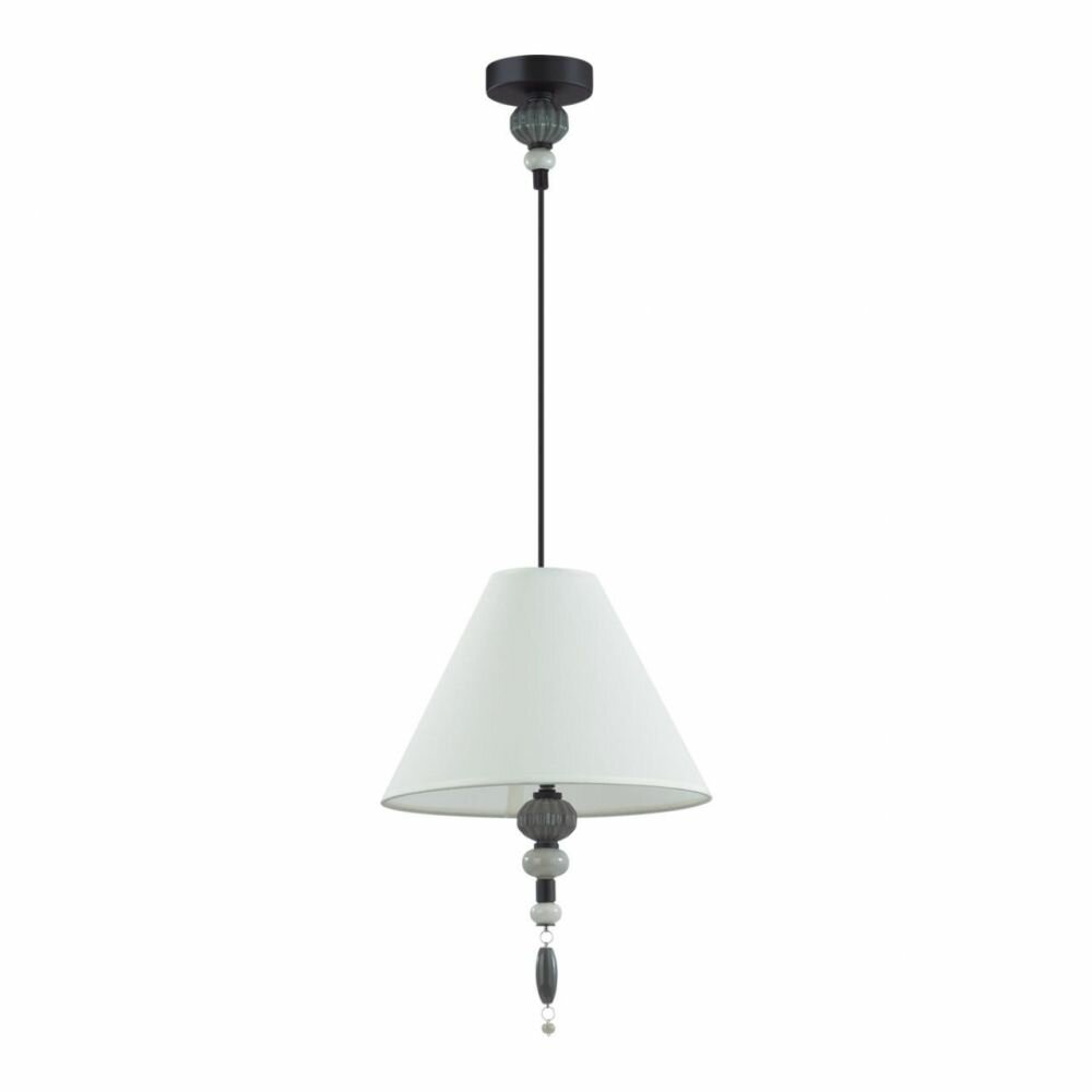 ODEON LIGHT 4896/1 MODERN ODL_EX23 27 черный матов./серый/молочный металл/керамика/ткань Подвес E27 1*60W SOCHI