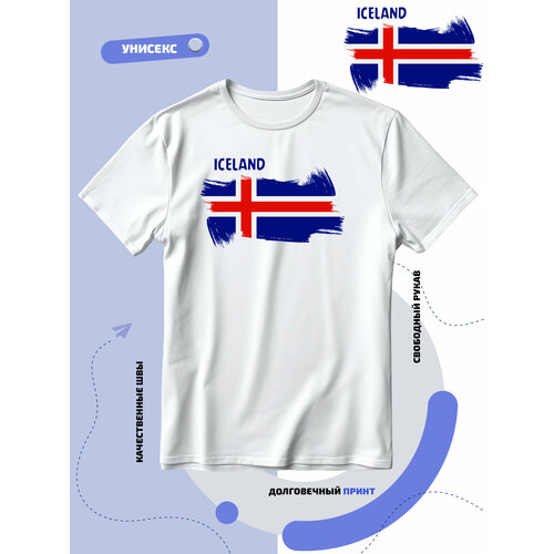 Футболка SMAIL-P флаг Исландии, размер 6XL, белый