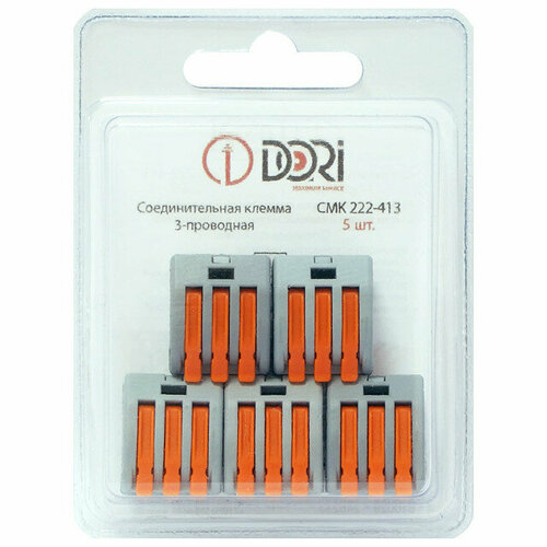 Клемма соединительная DORI 3х4кв мм 5шт серый 668₽