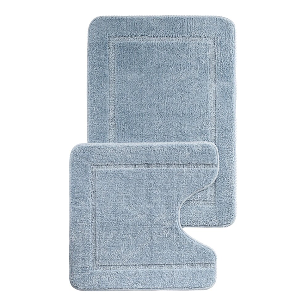 Набор ковриков для ванной IDDIS 65х45/45х45 см микрофибра голубой