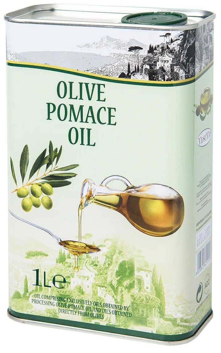 Оливковое масло для жарки Olive Pomace, холодного отжима, 1 л