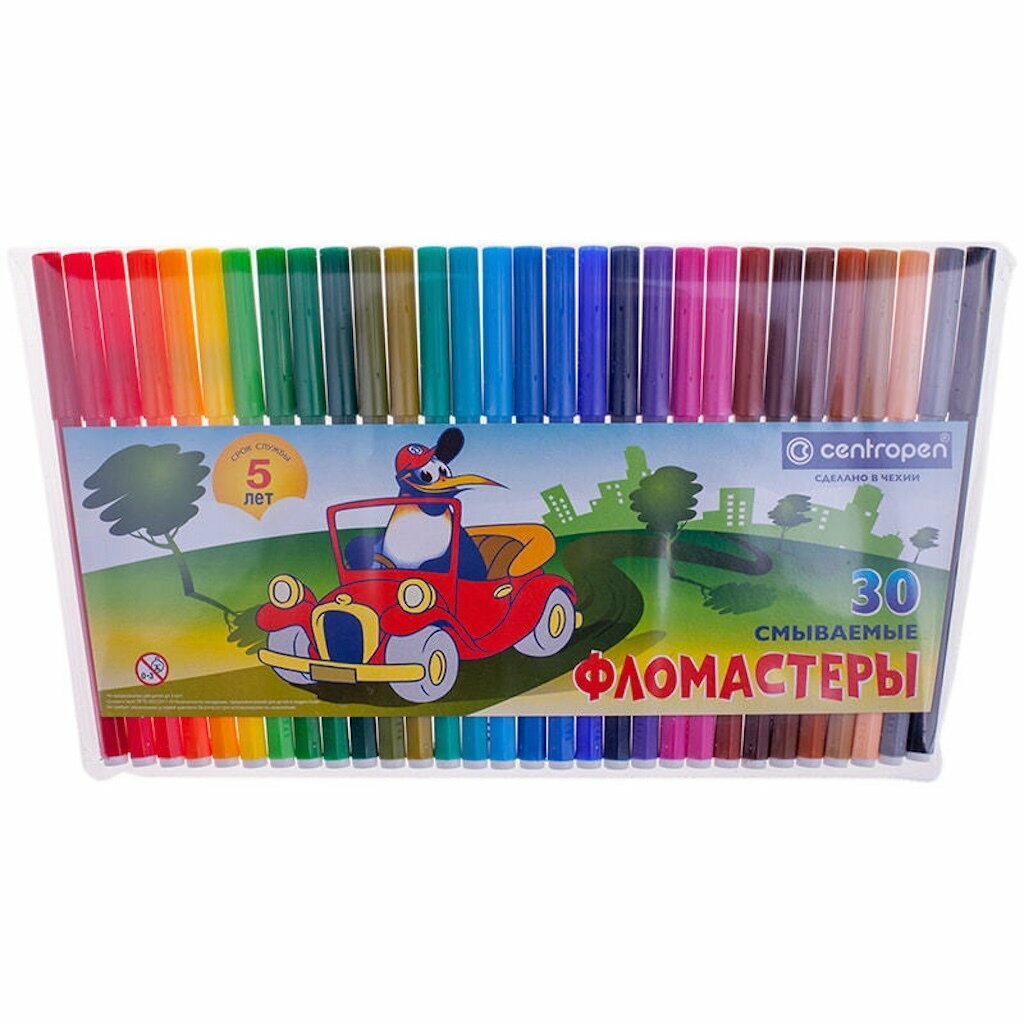 Фломастеры Centropen Пингвины 30 цв. - фото №19