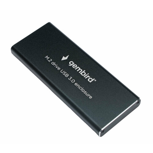 Внешний бокс для SSD M2 Gembird EEM2-SATA-1, порт MicroB, металл, черный USB 3.0 внешний бокс gembird ee2280 u3c 03 3 1 type c m 2 nvme enclosure чёрный алюминий