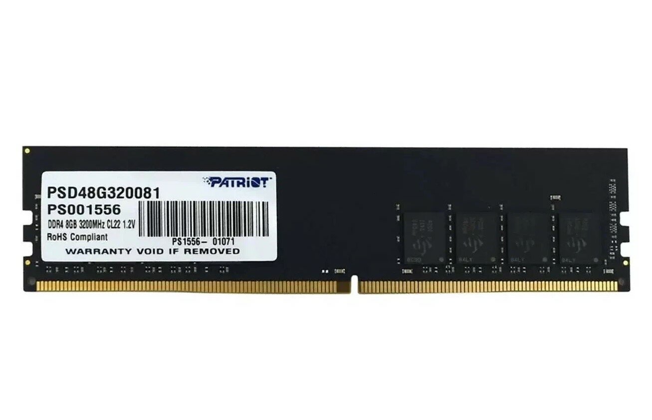 Память оперативная DDR4 8Gb Patriot Signature 3200MHz (PSD48G320081S)