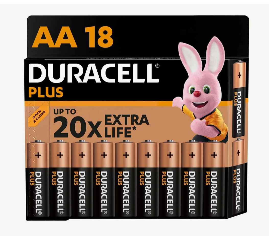 Батарейки Duracell PLUS АА(LR6), 18 шт