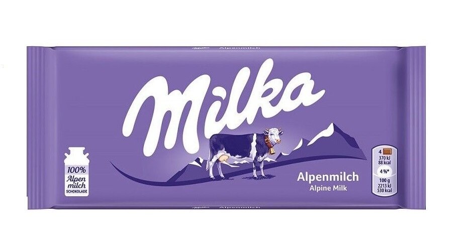 Шоколадная плитка Milka Alpine Milk / Милка Альпийское молоко 100гр (Германия)