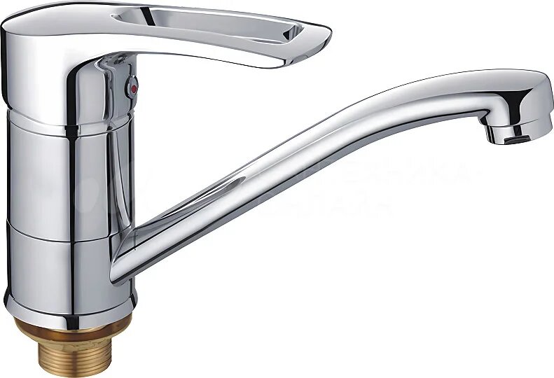 фото Смеситель\кран для мойки, раковины, умывальника однорычажный, длина излива 25 см, крепление на гайке Comfort S