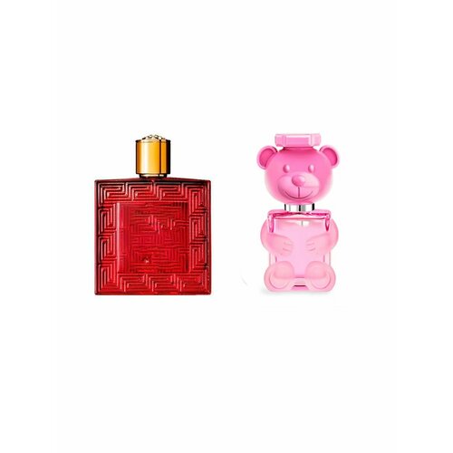 versace шарф Подарочный набор для неё и для него по мотивам Versace Eros Flame, Moschino Toy 2 Bubble Gum 2 по 2 мл