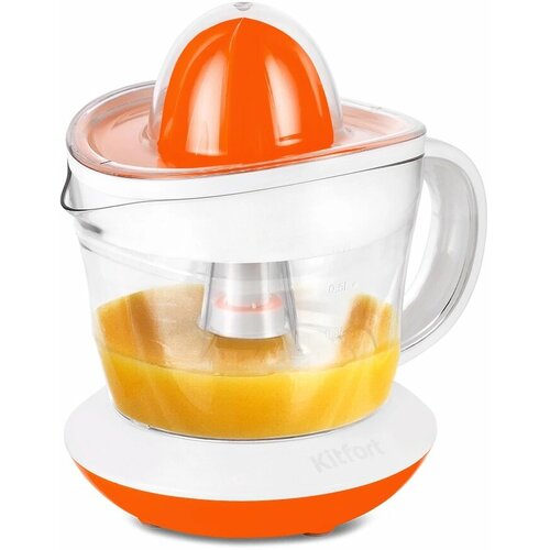 Соковыжималка цитрусовая Kitfort КТ-1148-2 25Вт рез сок700мл белыйоранжевый 2380₽
