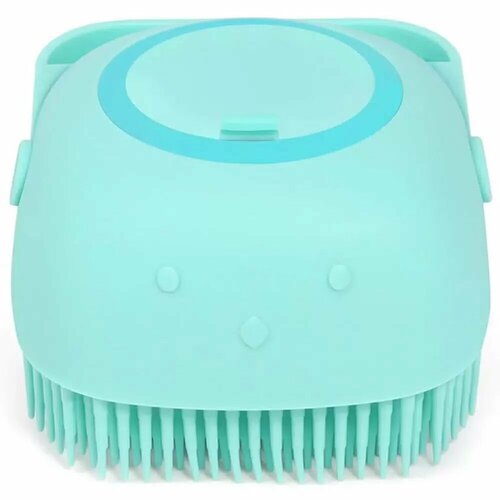 Щетка для кошек и собак силикон, цвет голубой